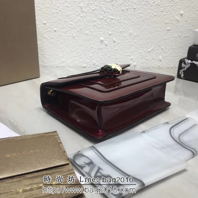 BVLGARI寶格麗 漆皮系列 小號 時尚 鏈條單肩斜挎包 34559 FYD1376